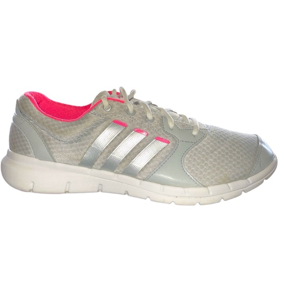 Adidas Trainers KEY FLEX FITFOAM Pink & Gray Flexible Excellent Condition Size 9 - Picture 1 of 12